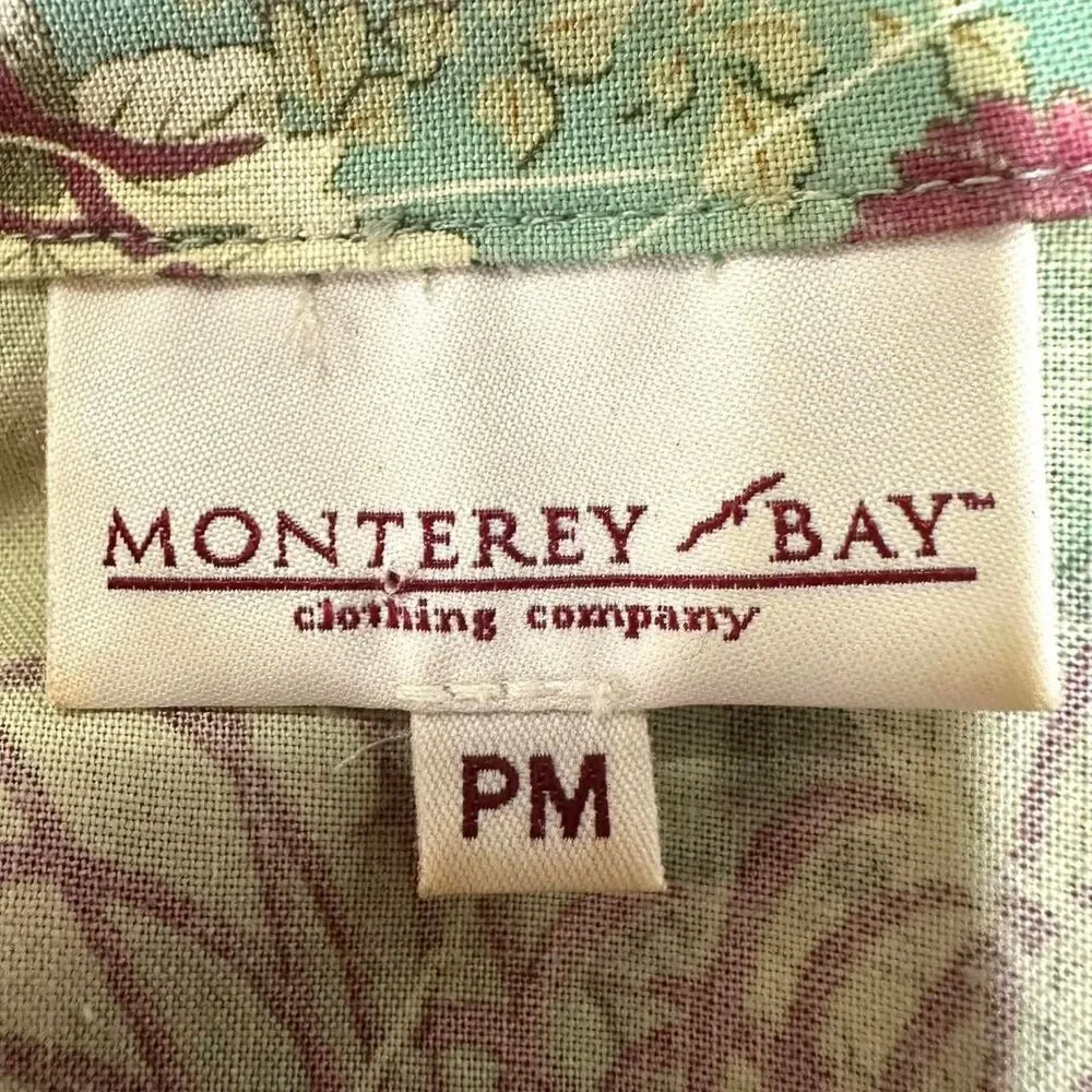 MONTEREY BAY 90s Vintage‎ Green Pink Floral Jacket Womens PM Cottage Fairy Retro